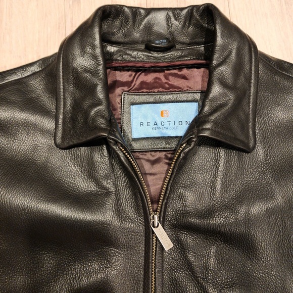 Vintage Kenneth Cole Leather Jacket With Removable Polyester Vest Lining - Picture 10 of 16